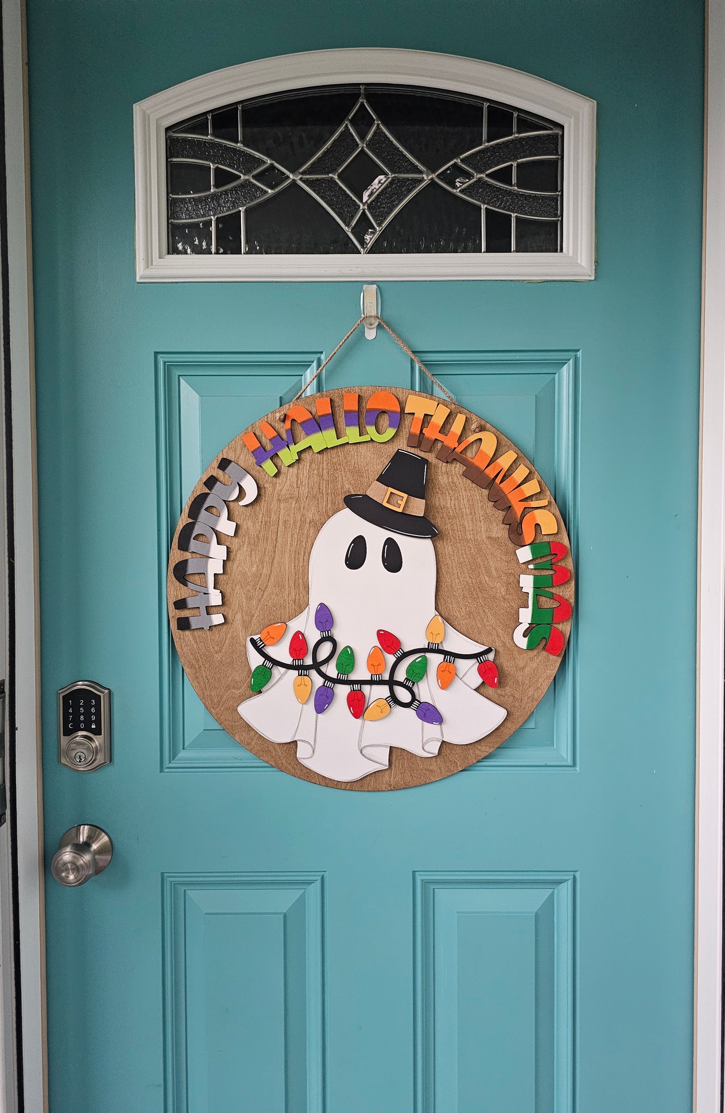 Happy Hallothanksmas Door Hanger