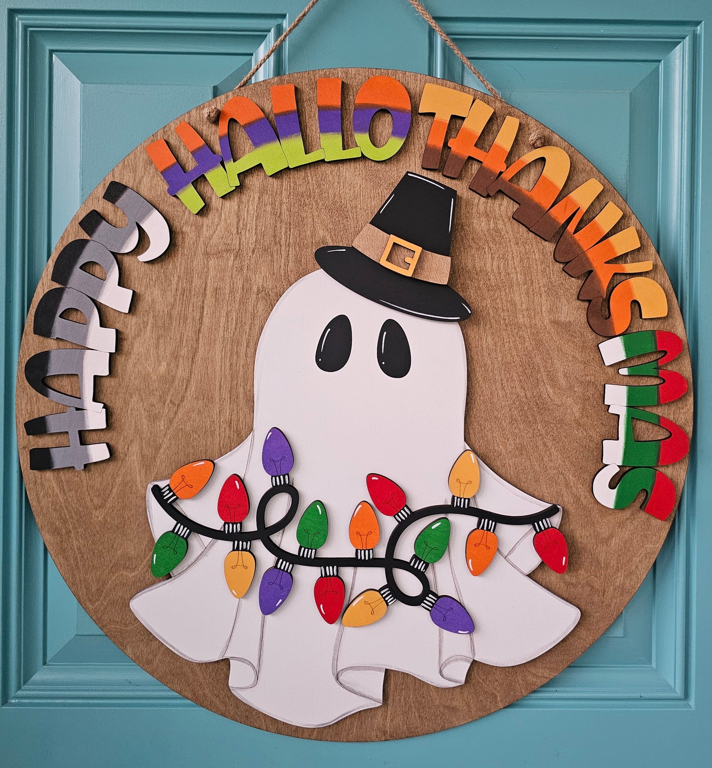 Happy Hallothanksmas Door Hanger