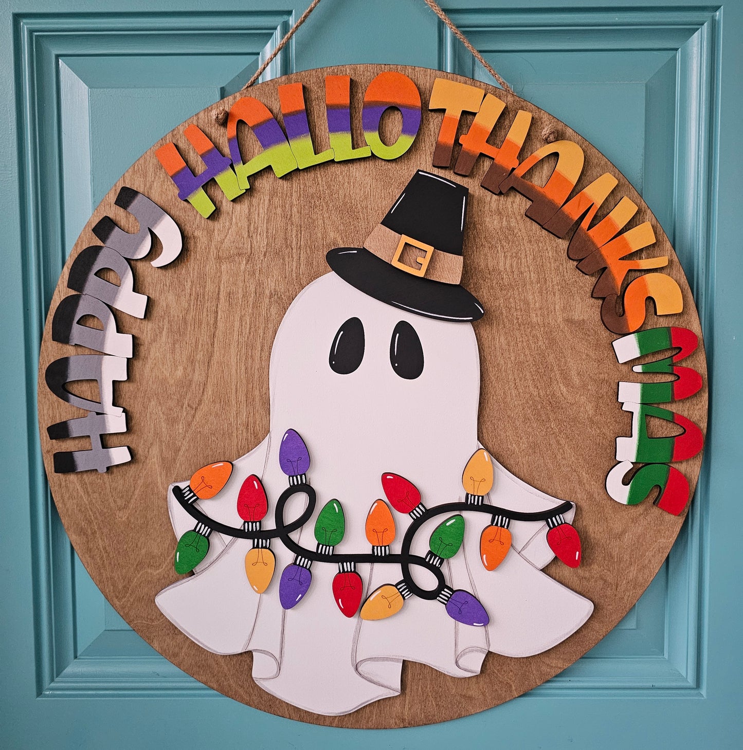 Happy Hallothanksmas Door Hanger