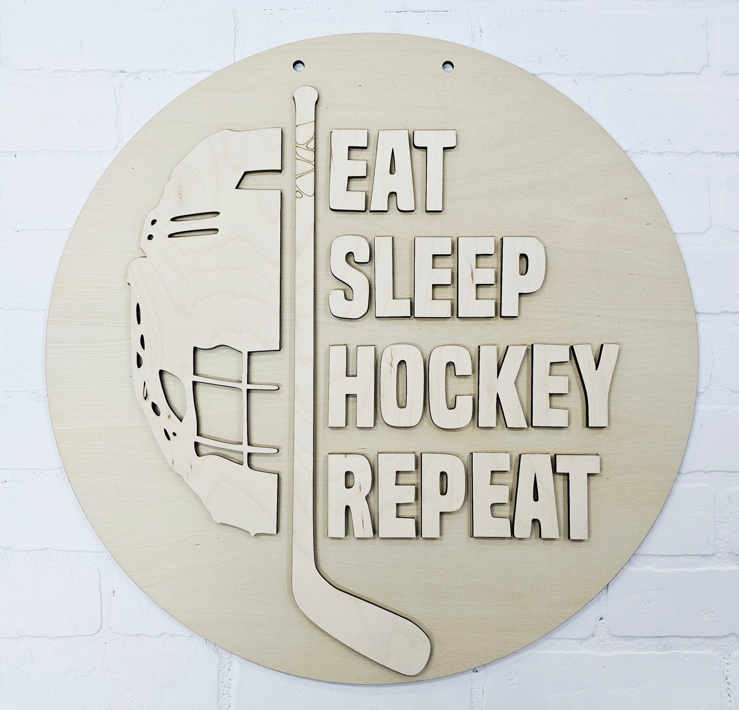 Eat Sleep Hockey Repeat Door Hanger