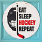 Eat Sleep Hockey Repeat Door Hanger