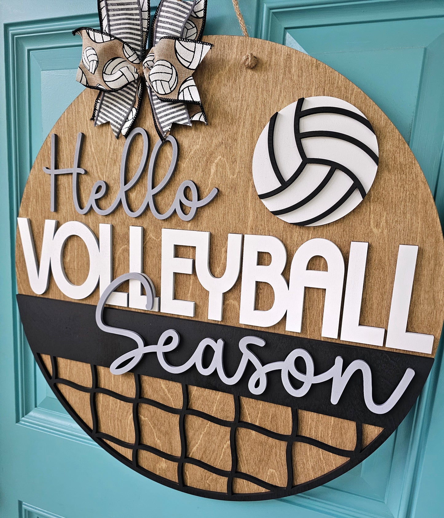 Hello Volleyball Season Door Hanger