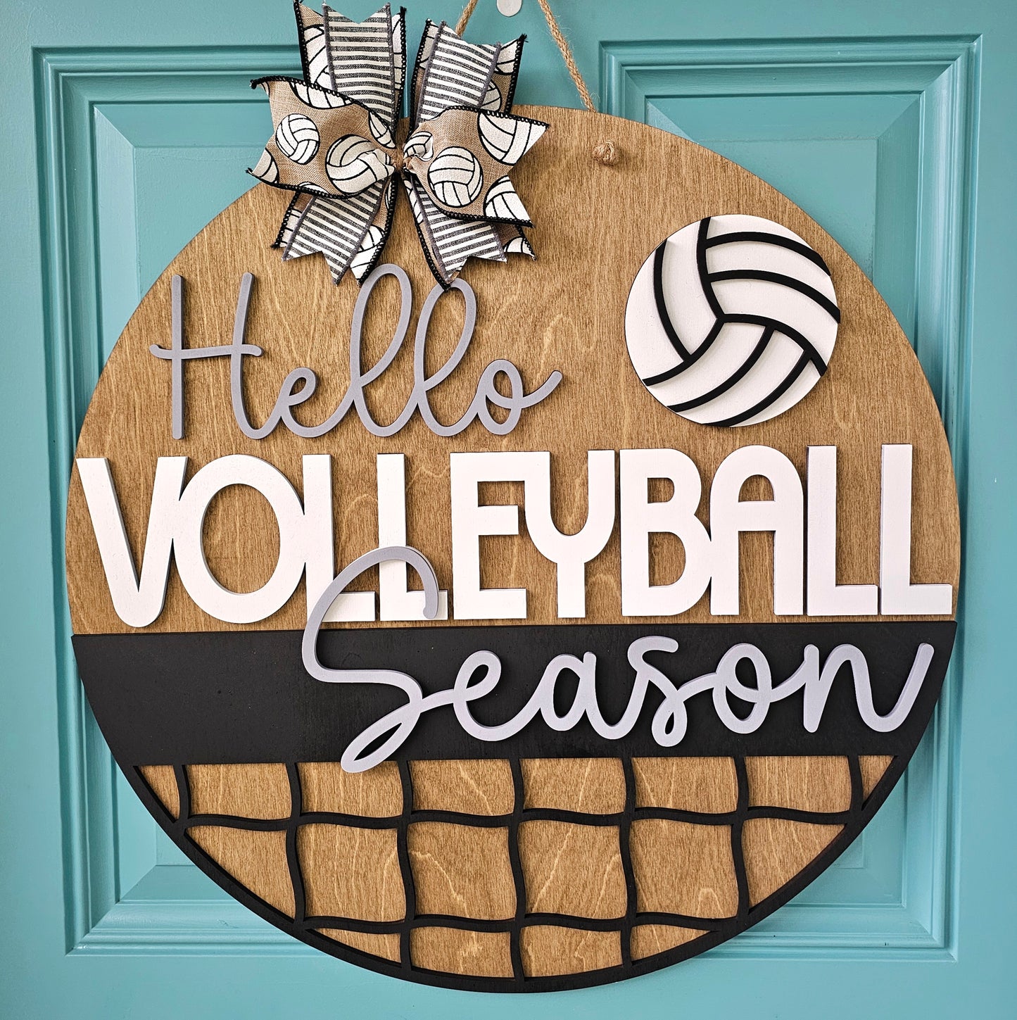 Hello Volleyball Season Door Hanger