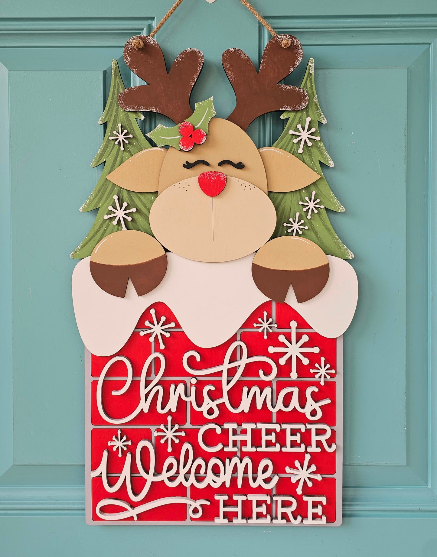 Reindeer Chimney Door Hanger
