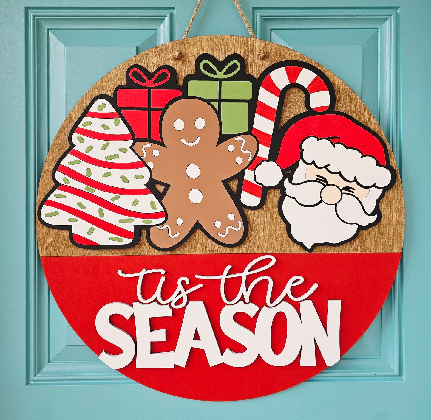 Tis the Season- Christmas Present Door Hanger