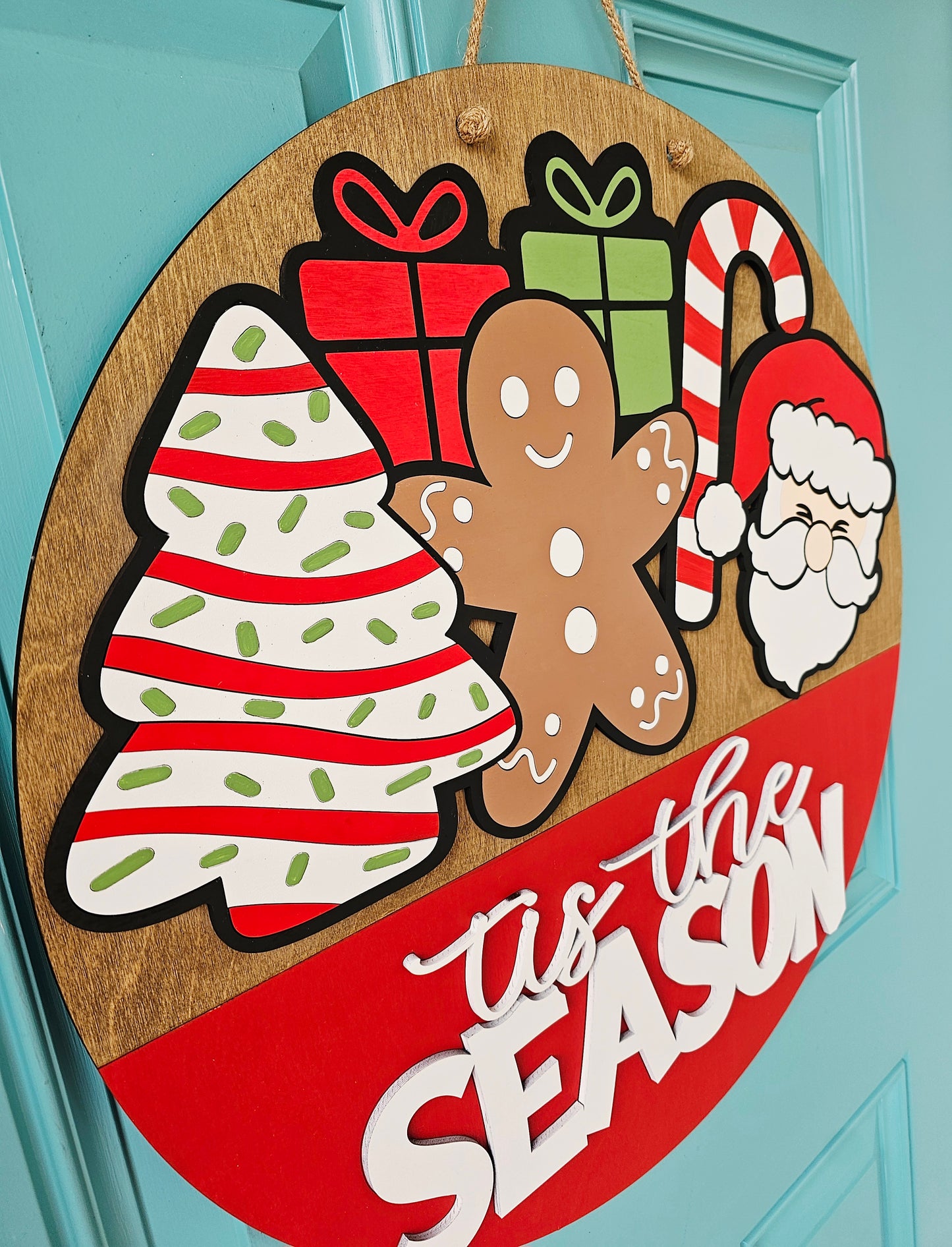 Tis the Season- Christmas Present Door Hanger