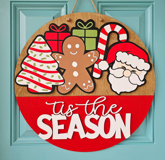 Tis the Season- Christmas Present Door Hanger