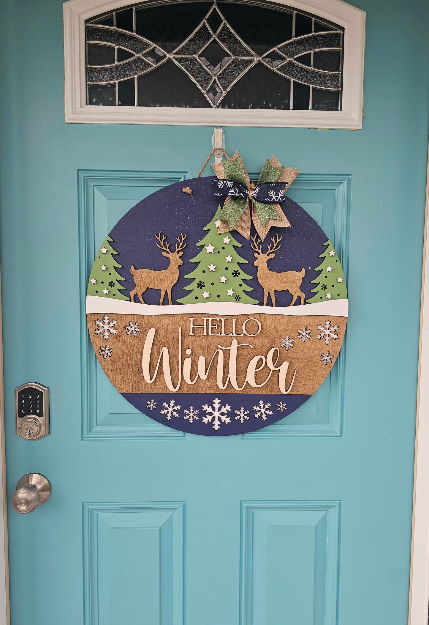 Hello Winter Deer Door Hanger