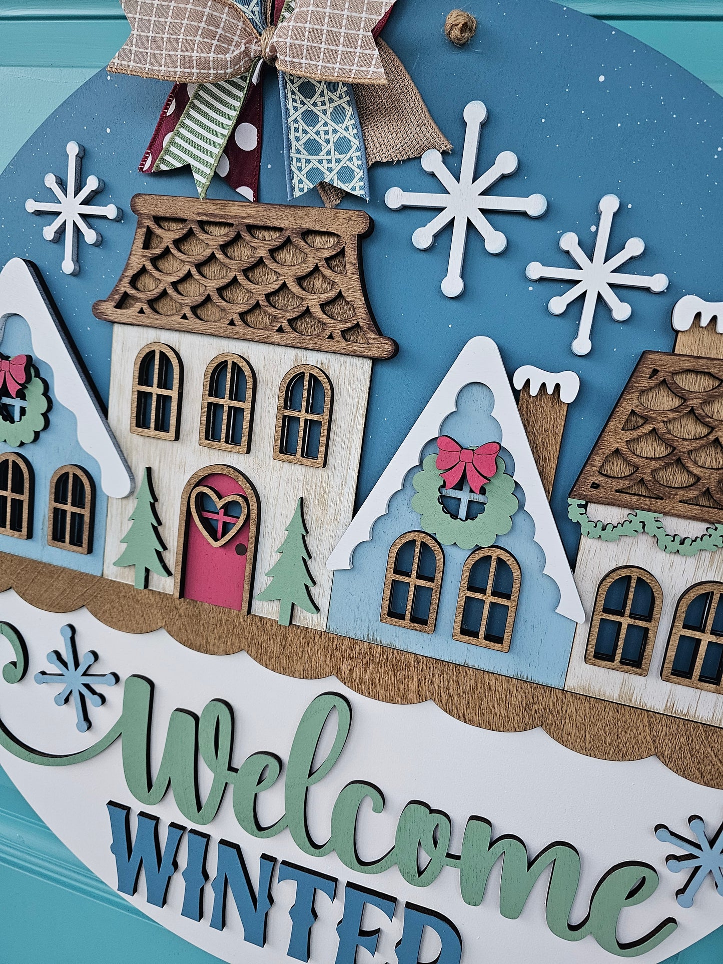 Welcome Winter Village Door Hanger