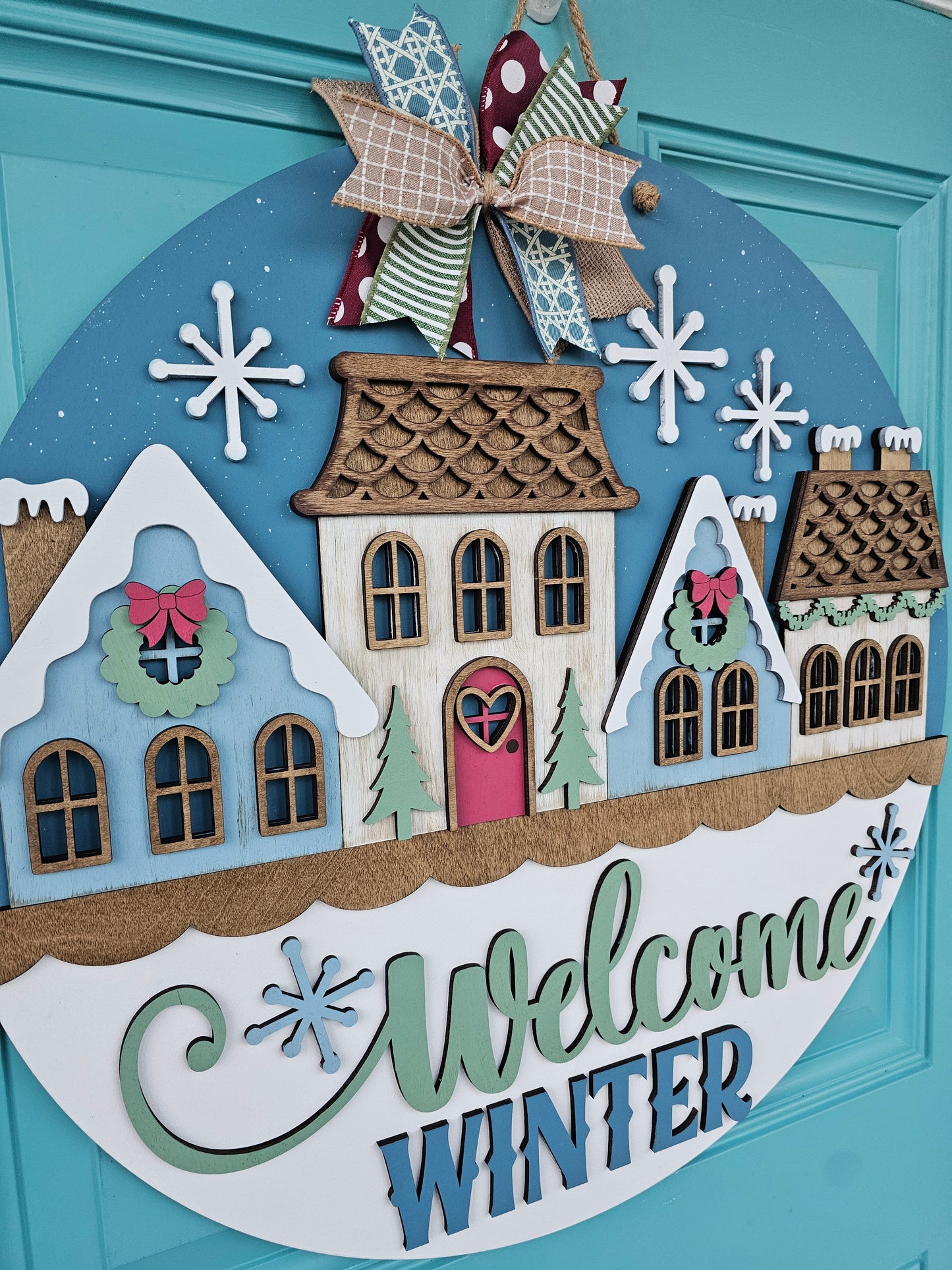 Welcome Winter Village Door Hanger