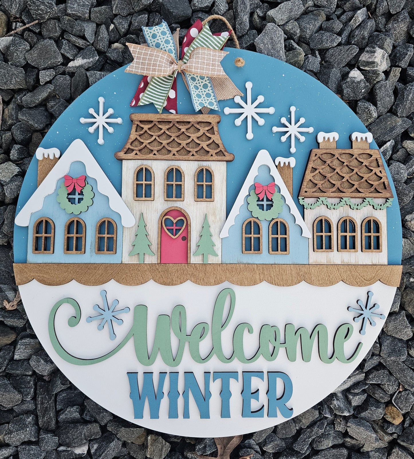 Welcome Winter Village Door Hanger