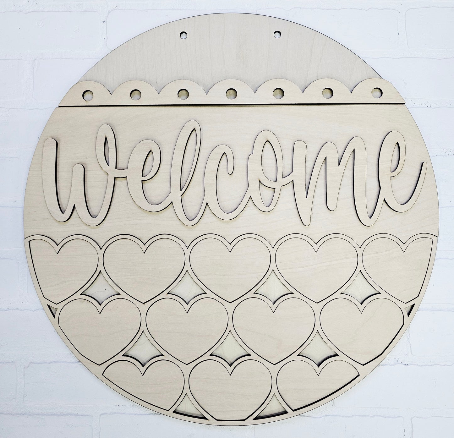Welcome Stacking Hearts Door Hanger