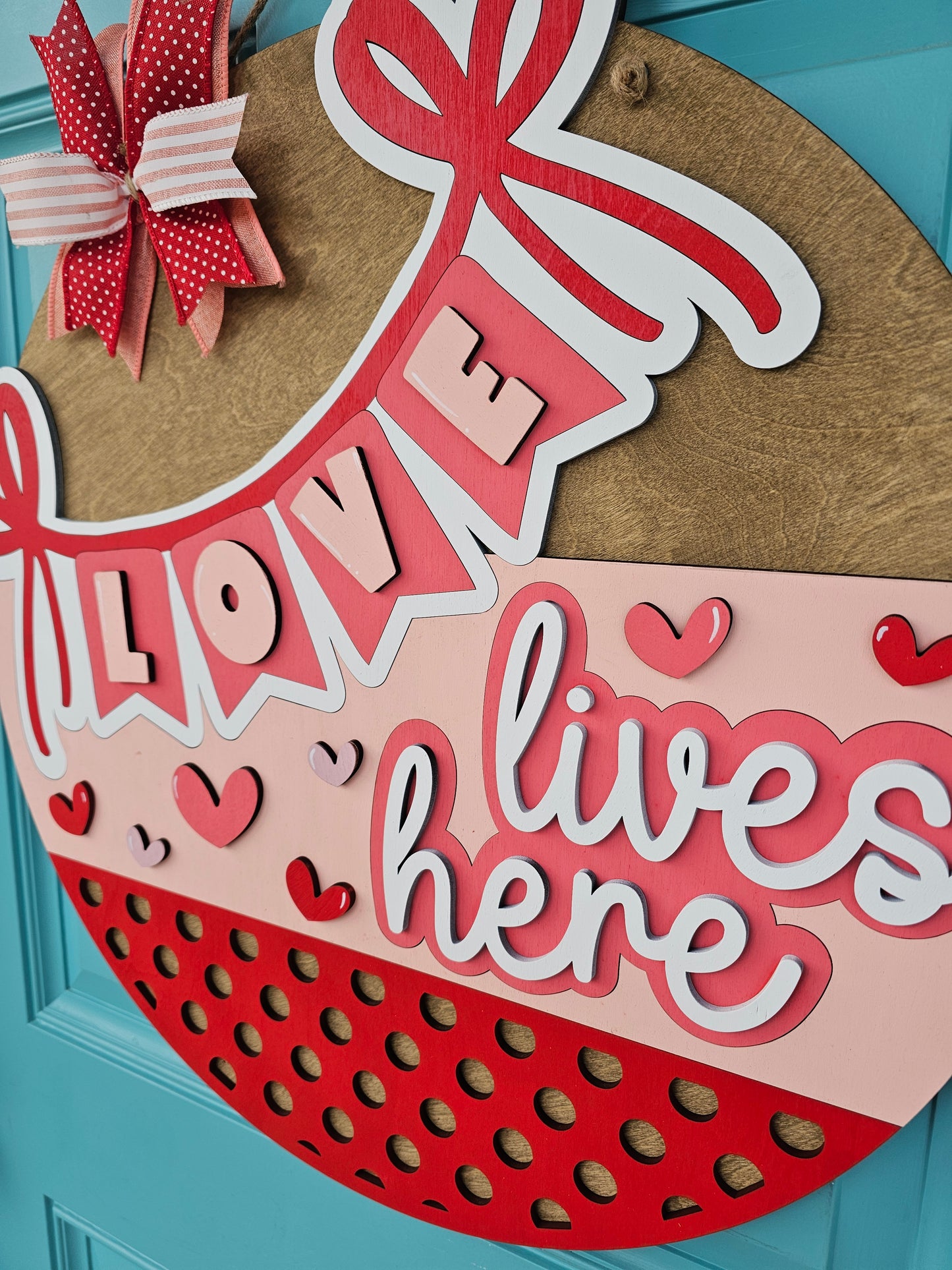 Love Lives Here Banner Door Hanger