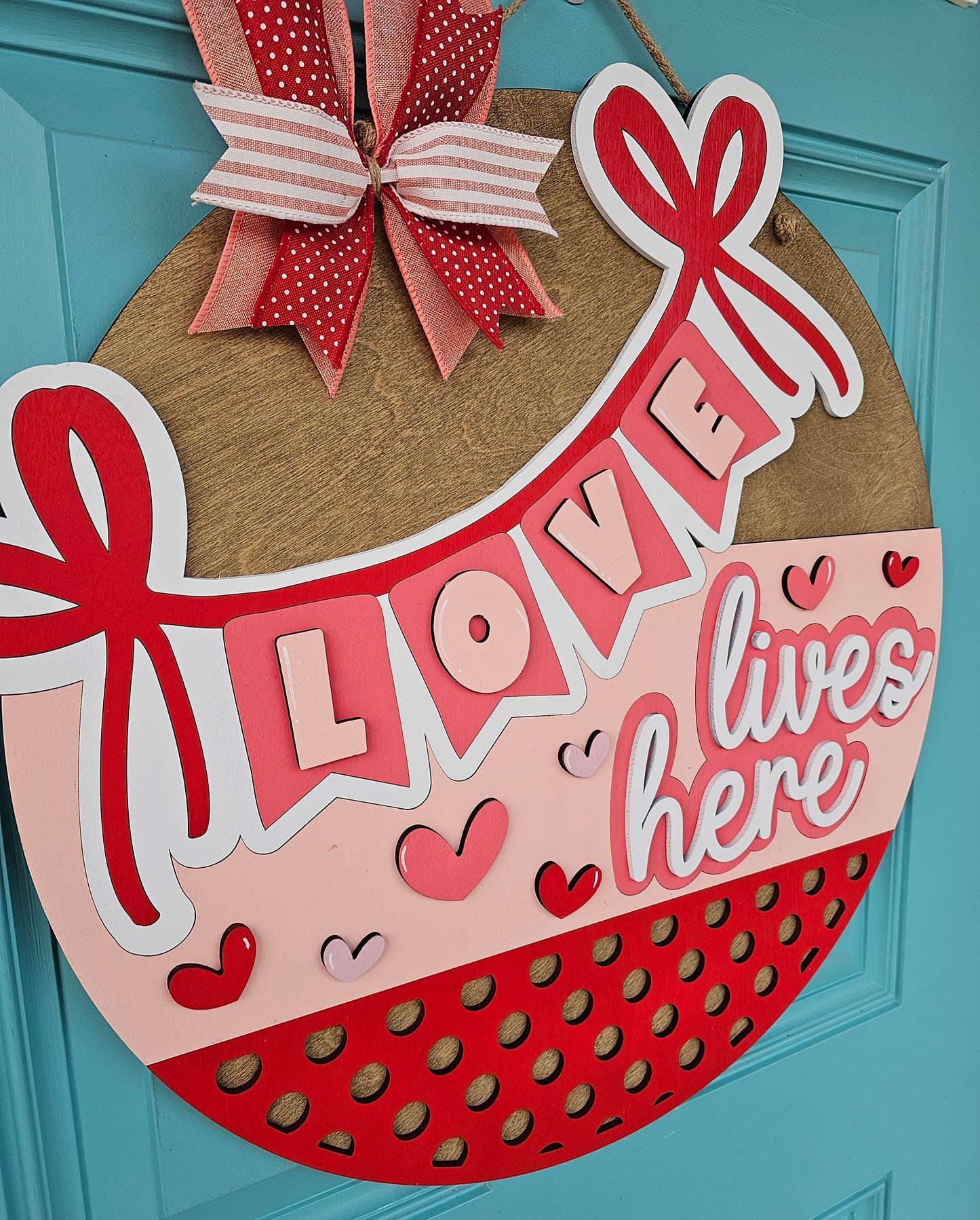 Love Lives Here Banner Door Hanger