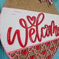 Welcome Hearts & Bows Door Hanger