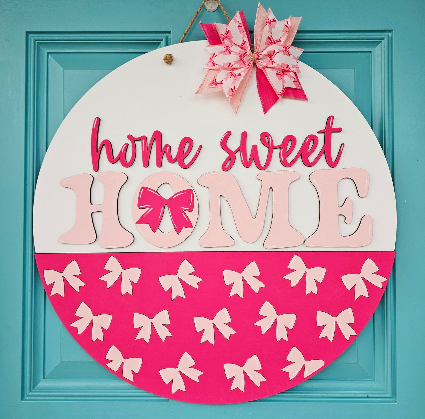 Home Sweet Home Bows Door Hanger
