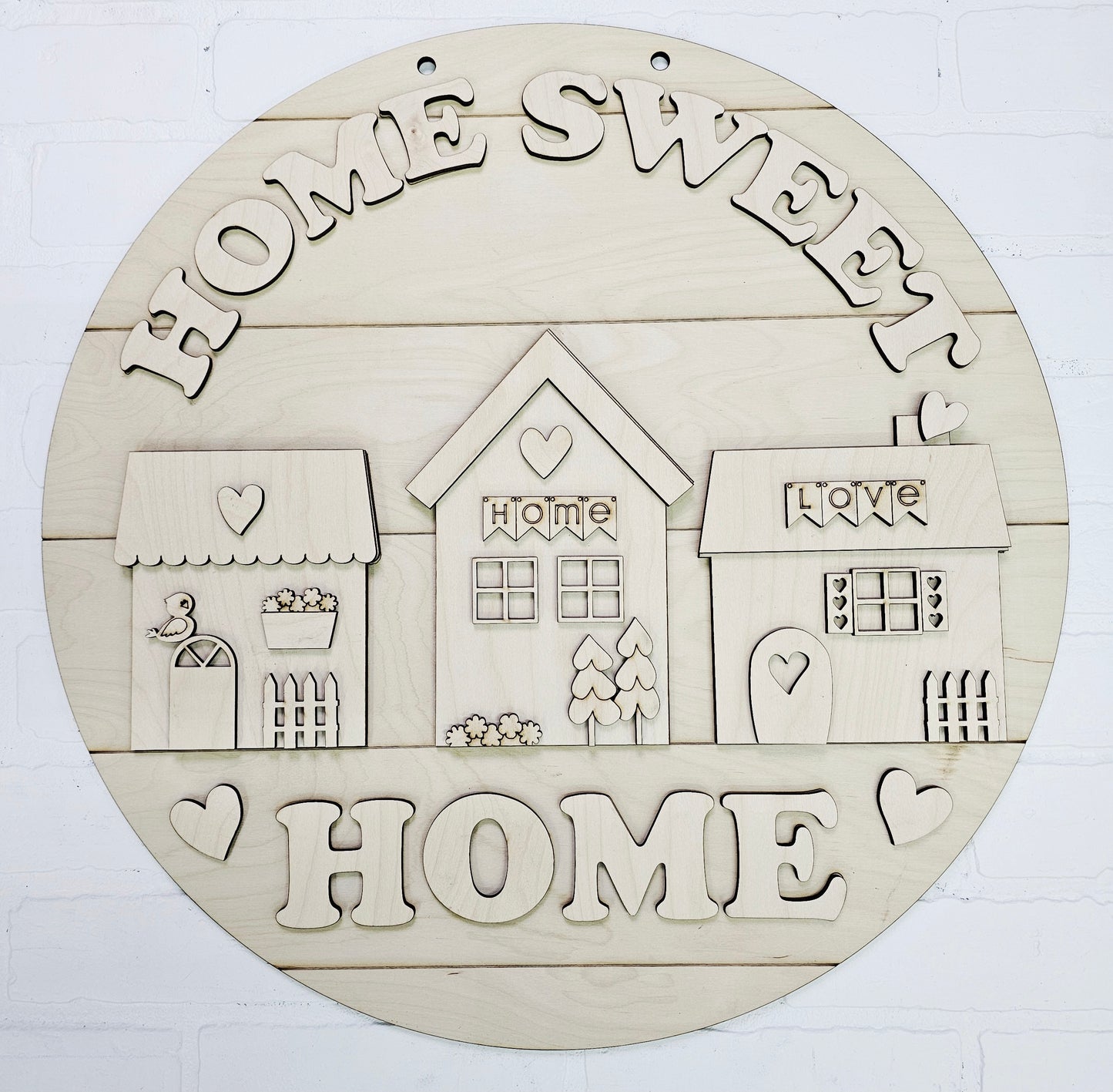 Home Sweet Home House Village Door Hanger