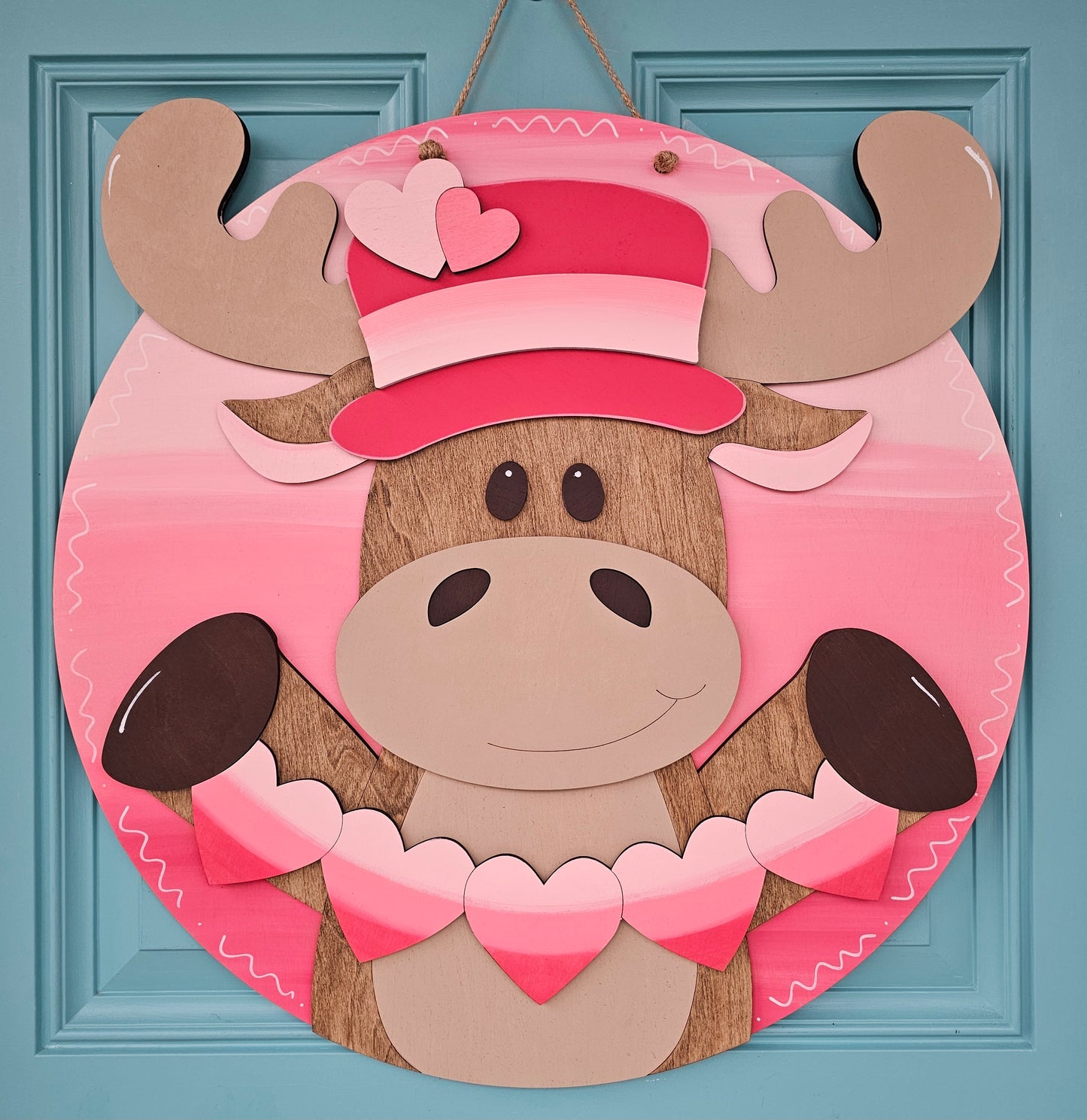 Valentine Moose Door Hanger