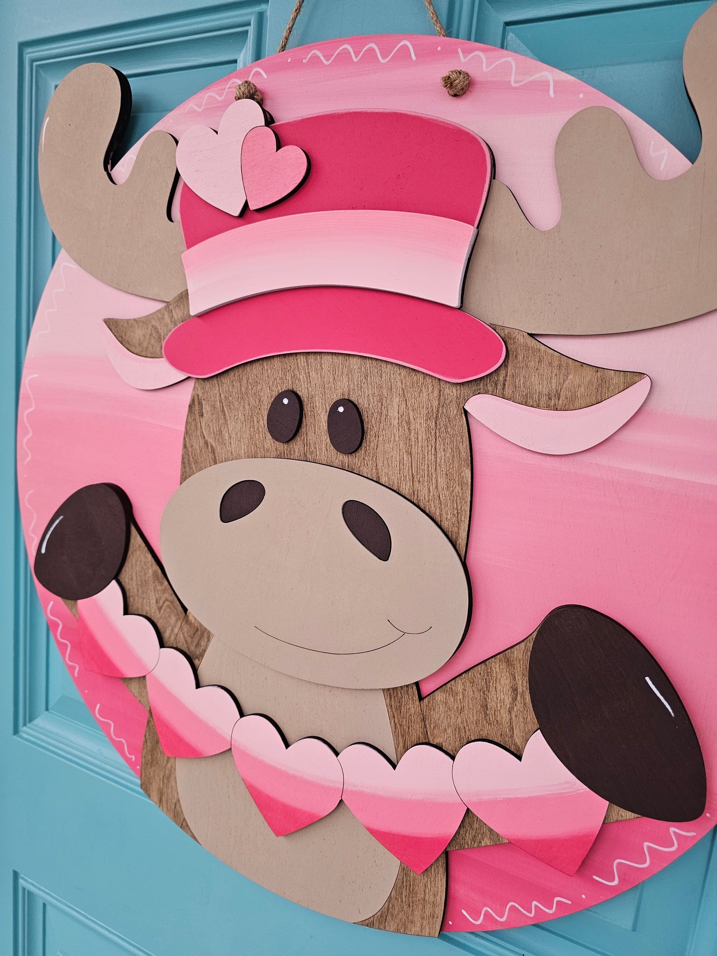 Valentine Moose Door Hanger