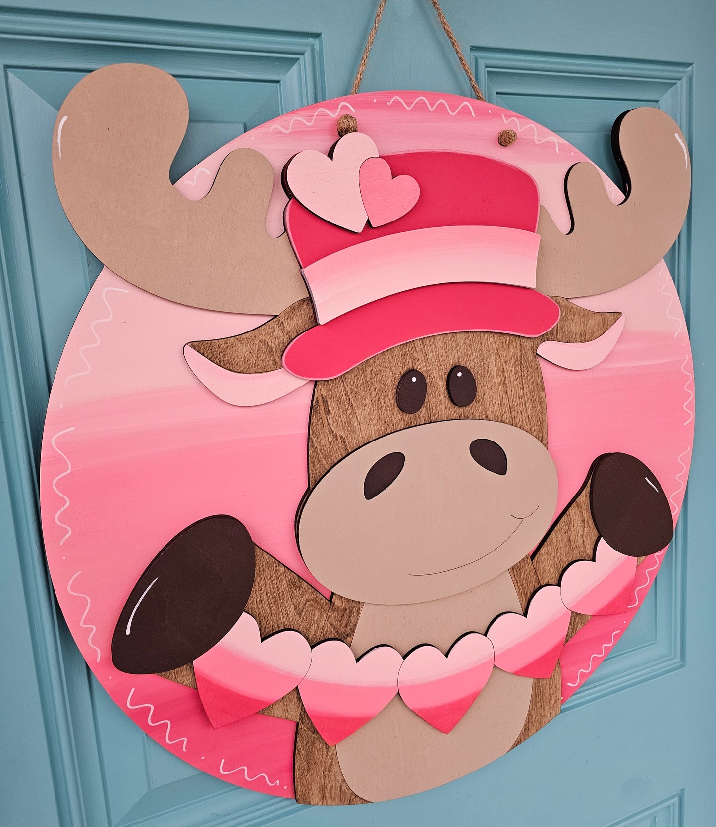 Valentine Moose Door Hanger