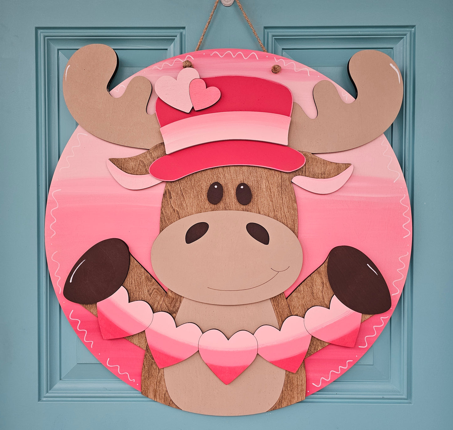Valentine Moose Door Hanger