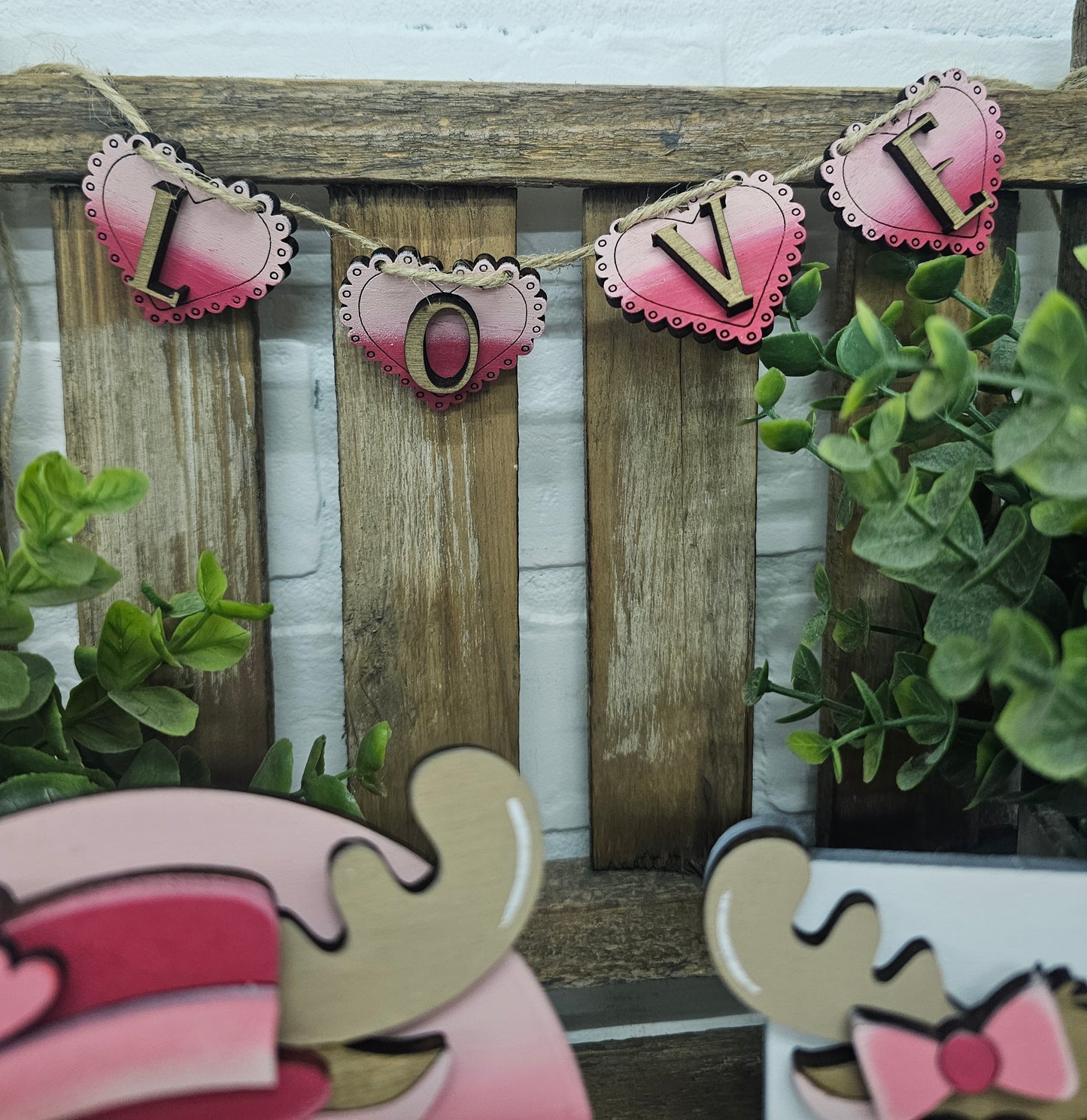 Valentine Moose Tiered Tray Set