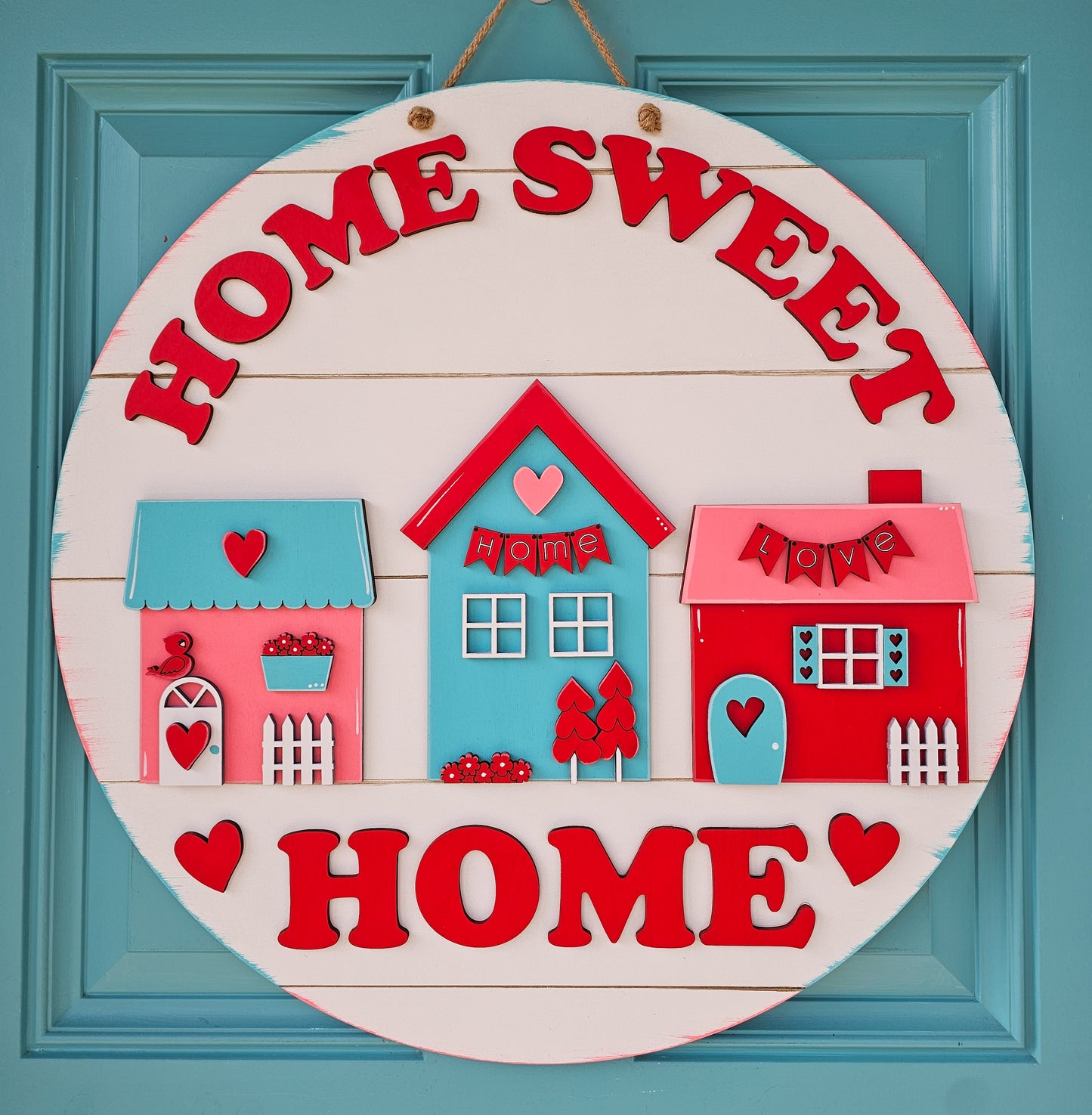 Home Sweet Home House Village Door Hanger