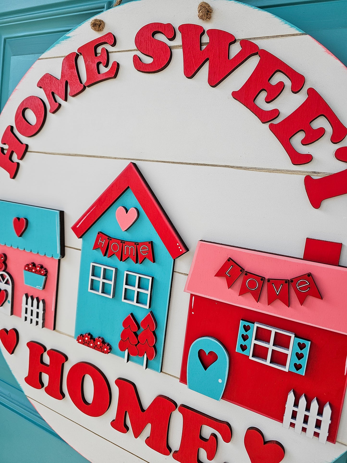 Home Sweet Home House Village Door Hanger
