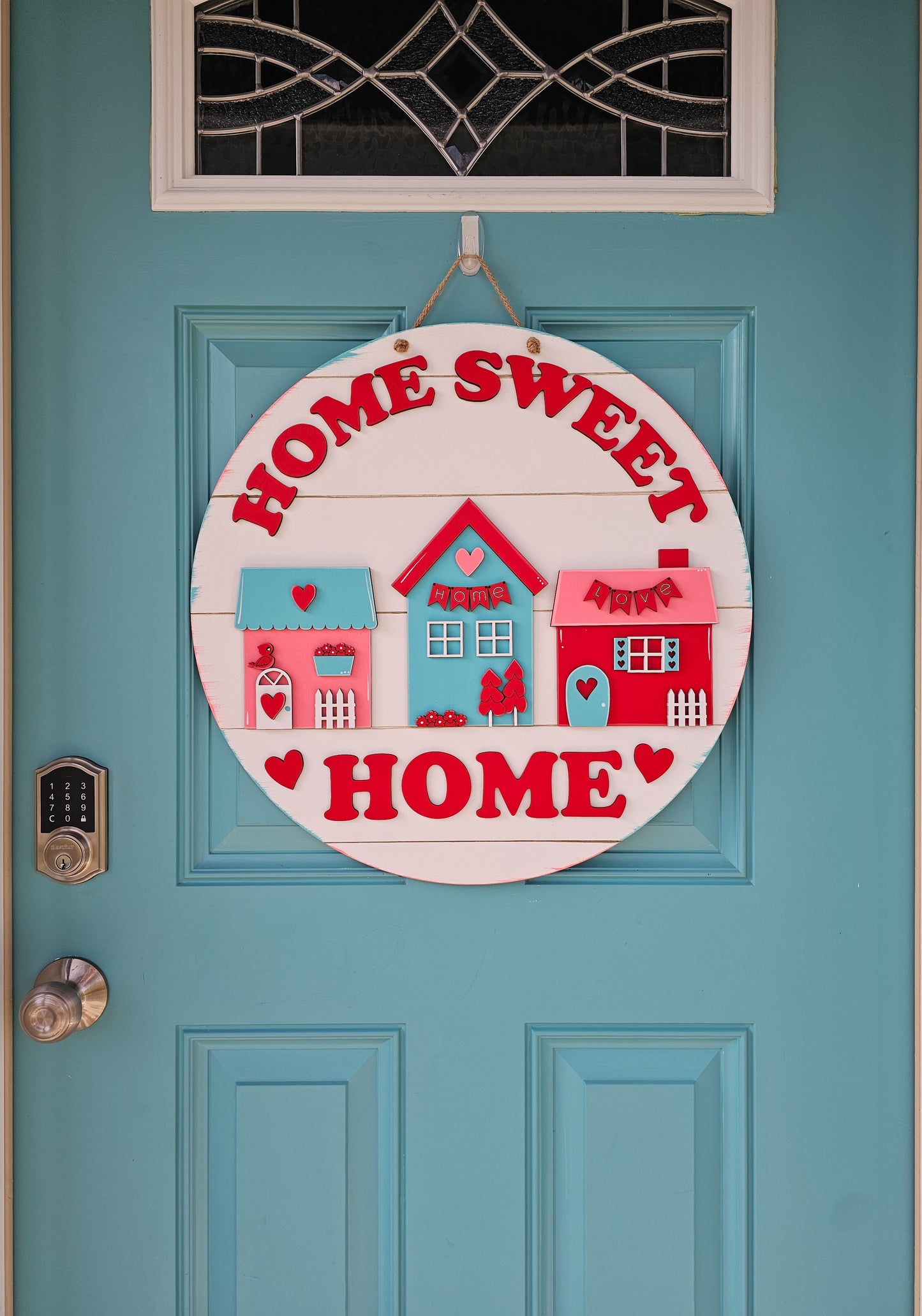 Home Sweet Home House Village Door Hanger