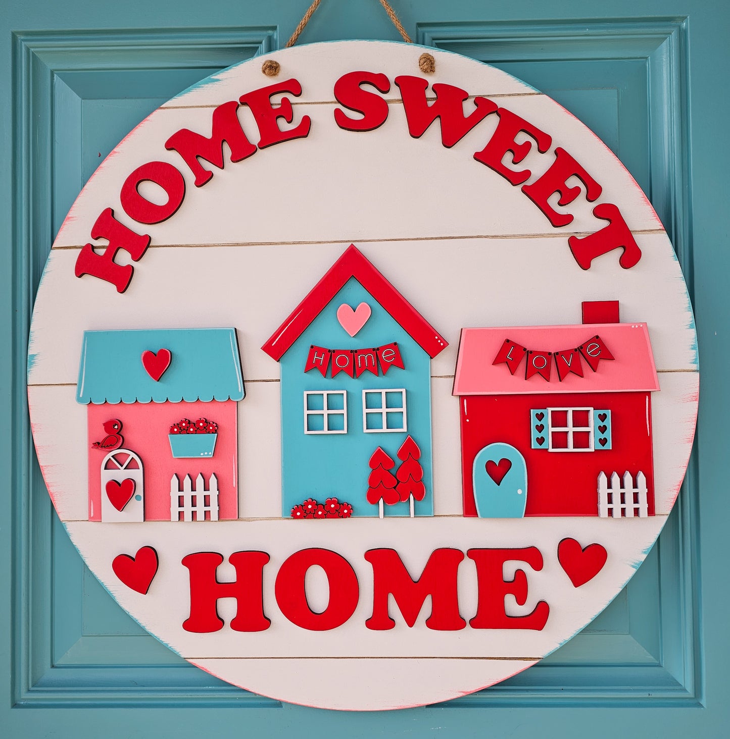 Home Sweet Home House Village Door Hanger