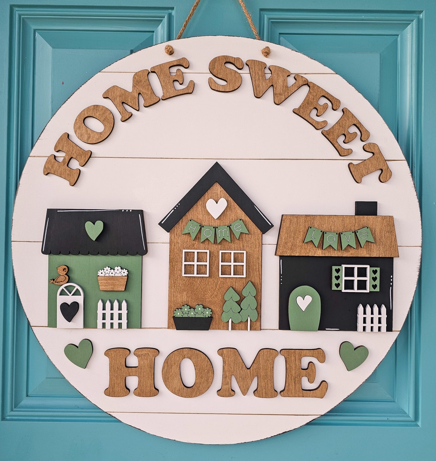 Home Sweet Home House Village Door Hanger