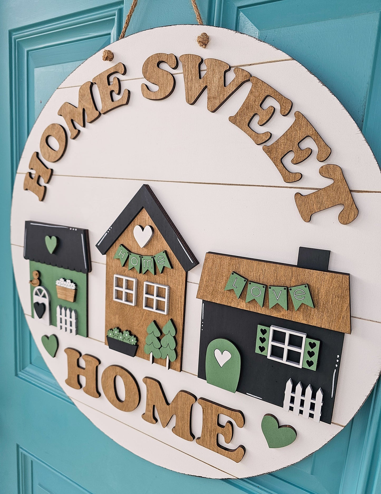 Home Sweet Home House Village Door Hanger