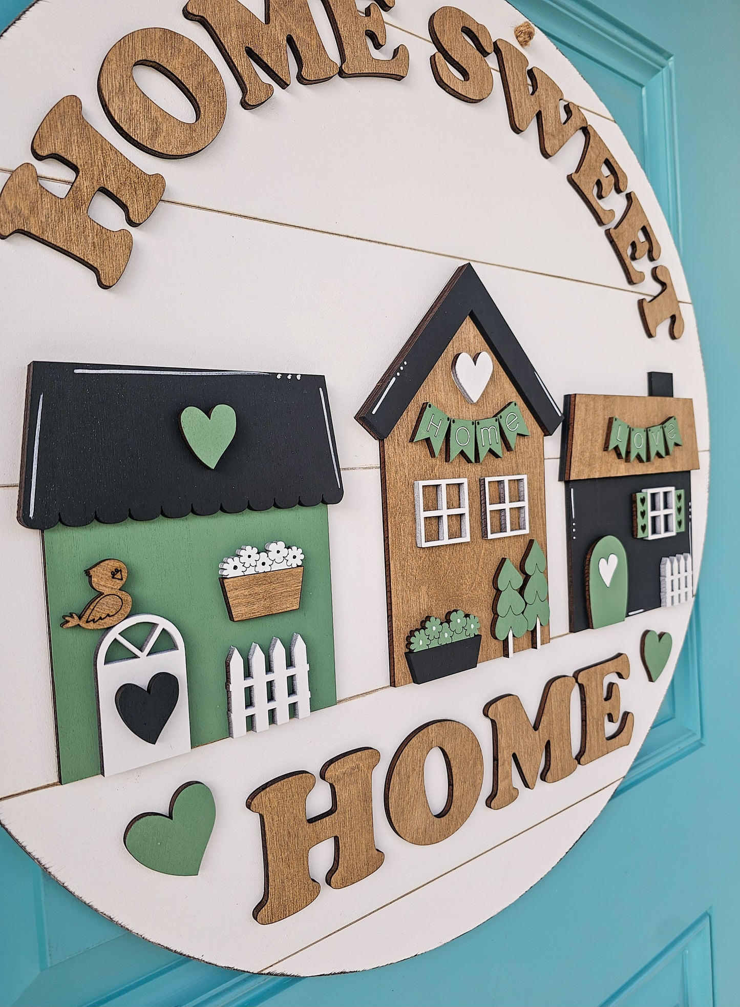 Home Sweet Home House Village Door Hanger