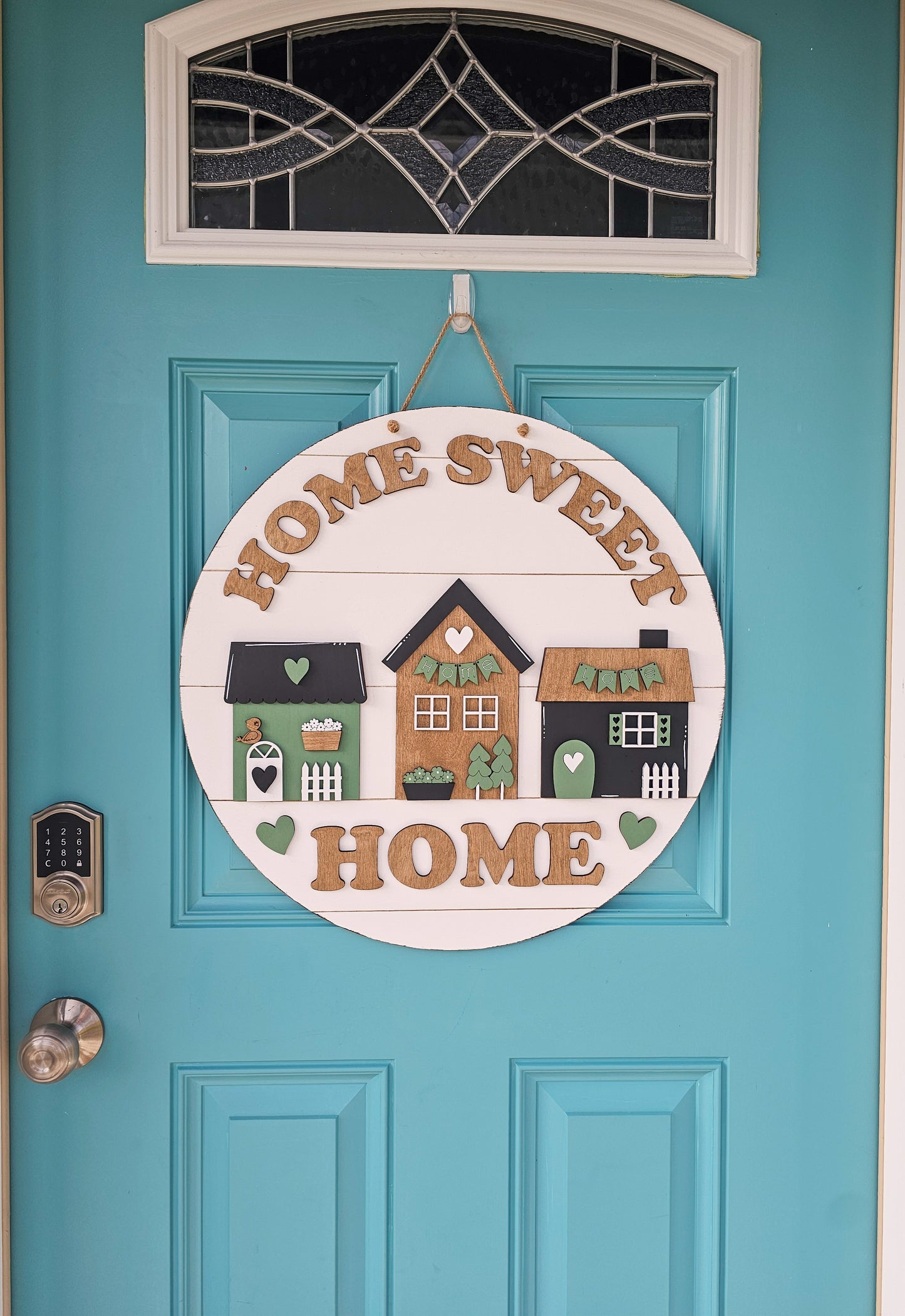 Home Sweet Home House Village Door Hanger