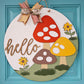 Hello Mushroom Trio Door Hanger