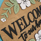 Welcome to our Home Floral Door Hanger