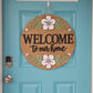 Welcome to our Home Floral Door Hanger