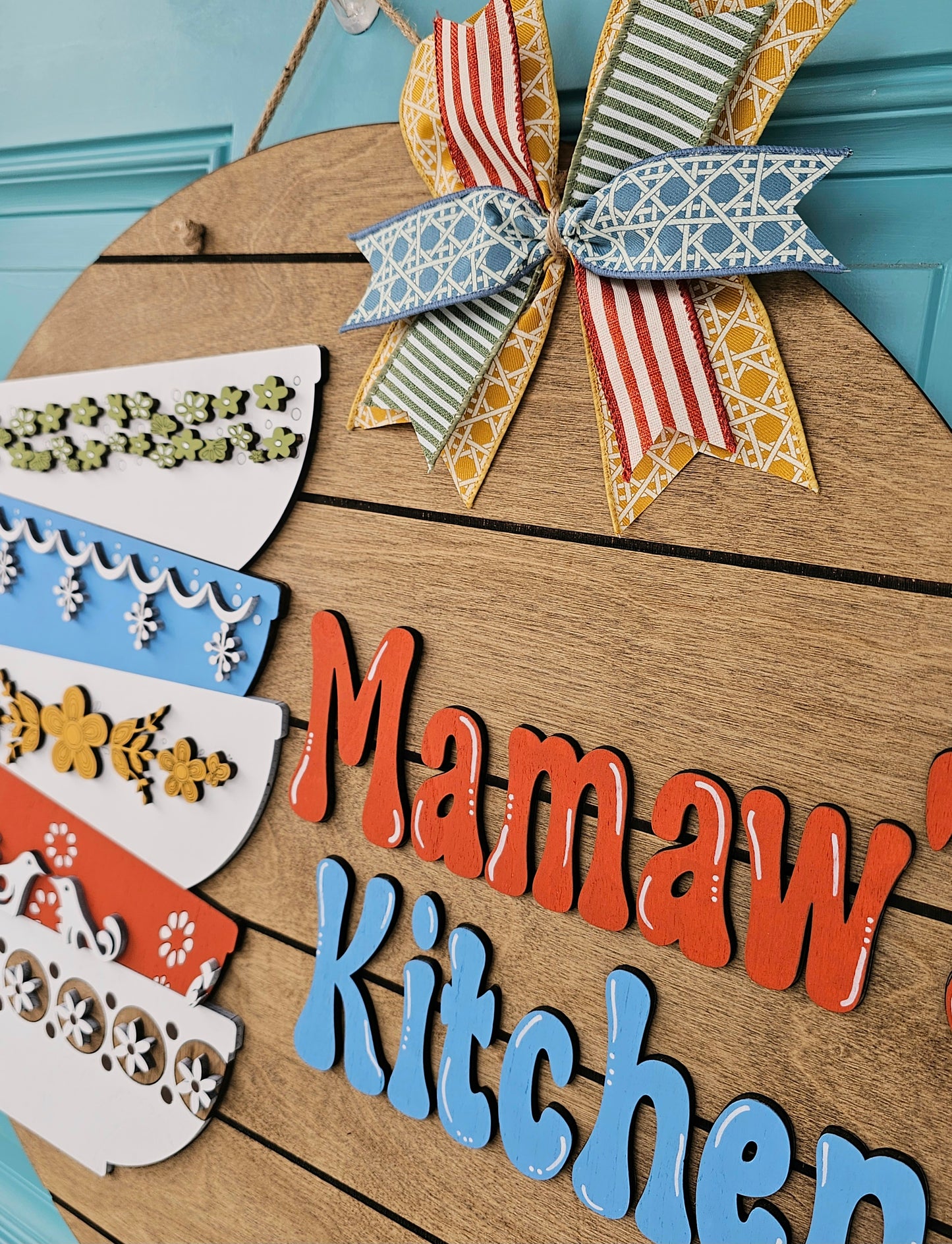 Personalized Vintage Pyrex Door Hanger