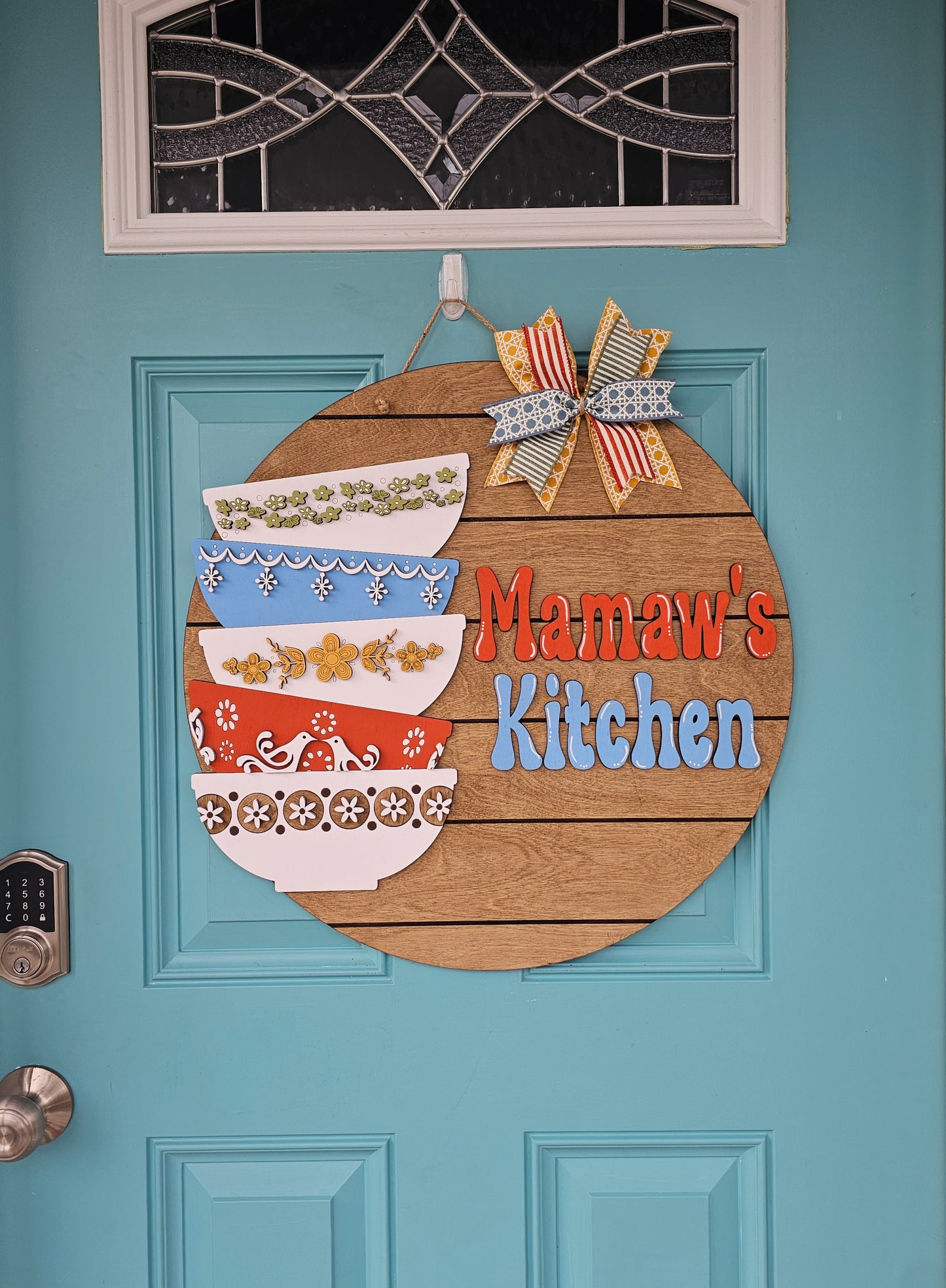 Personalized Vintage Pyrex Door Hanger