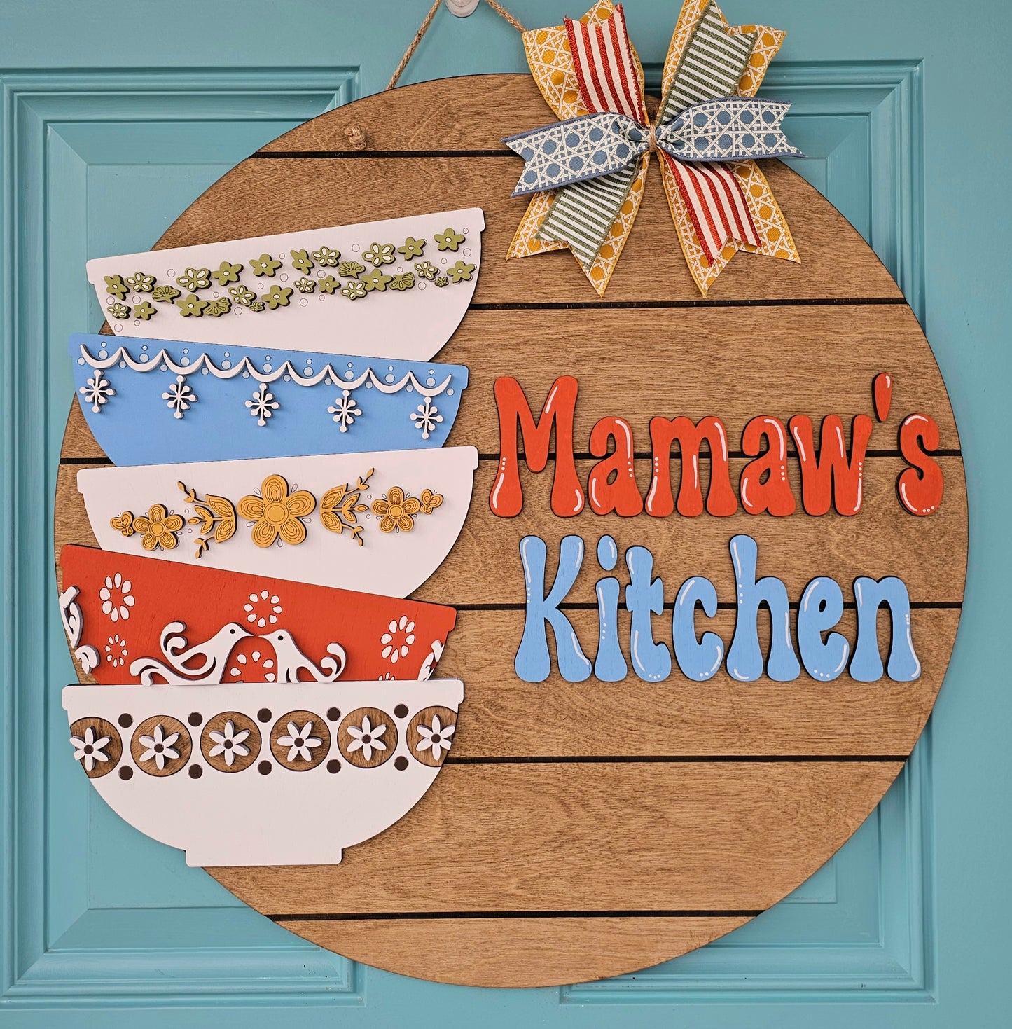 Personalized Vintage Pyrex Door Hanger