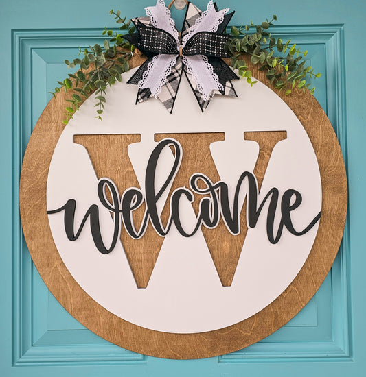 Welcome Initial Door Hanger