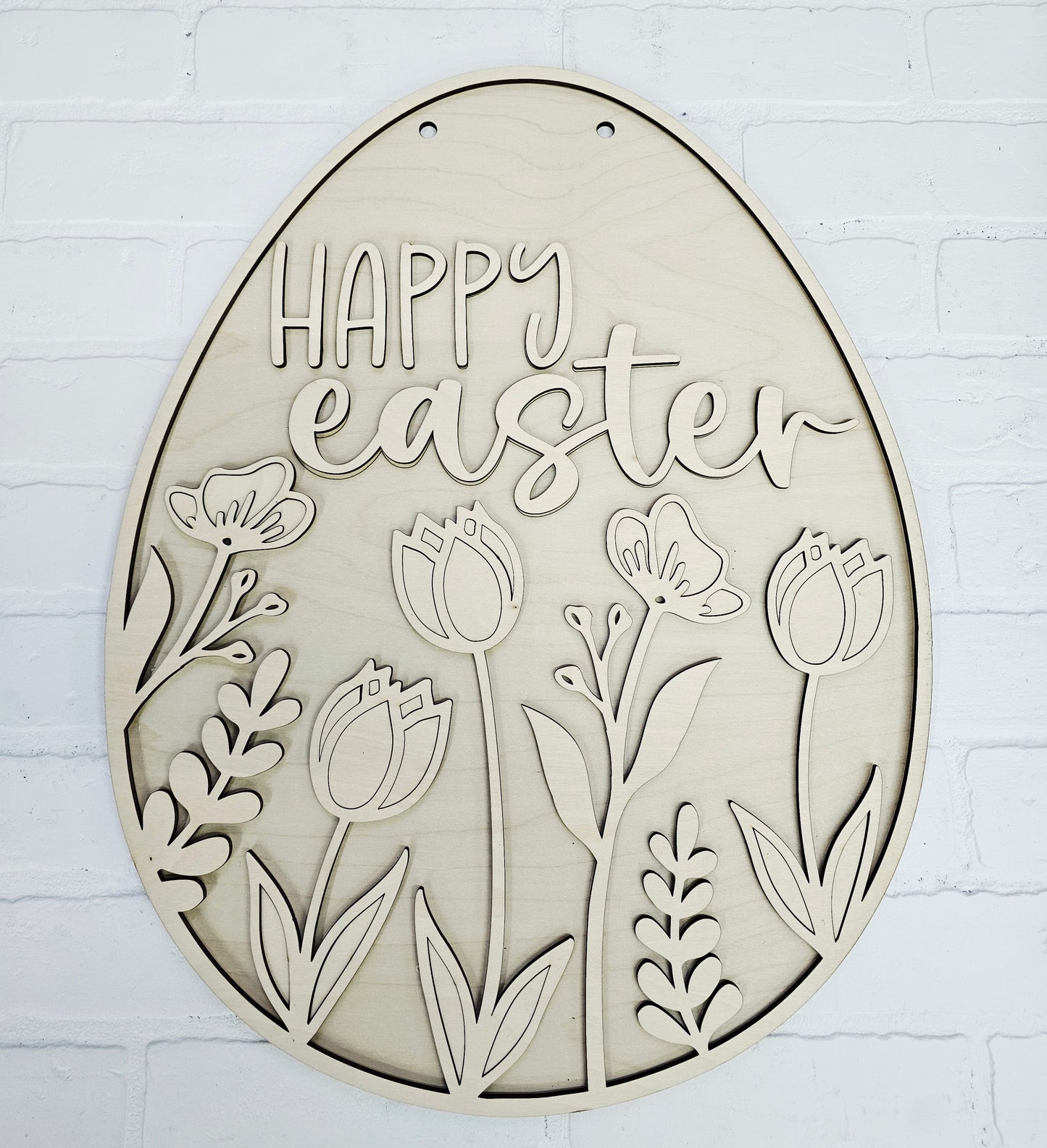 Egg Shaped Floral Door Hanger