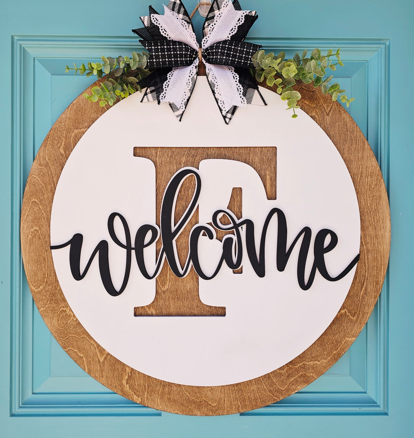 Welcome Initial Door Hanger