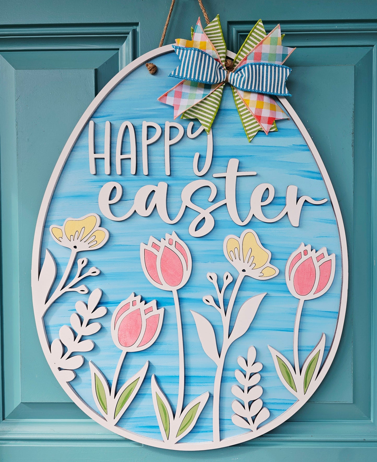 Egg Shaped Floral Door Hanger