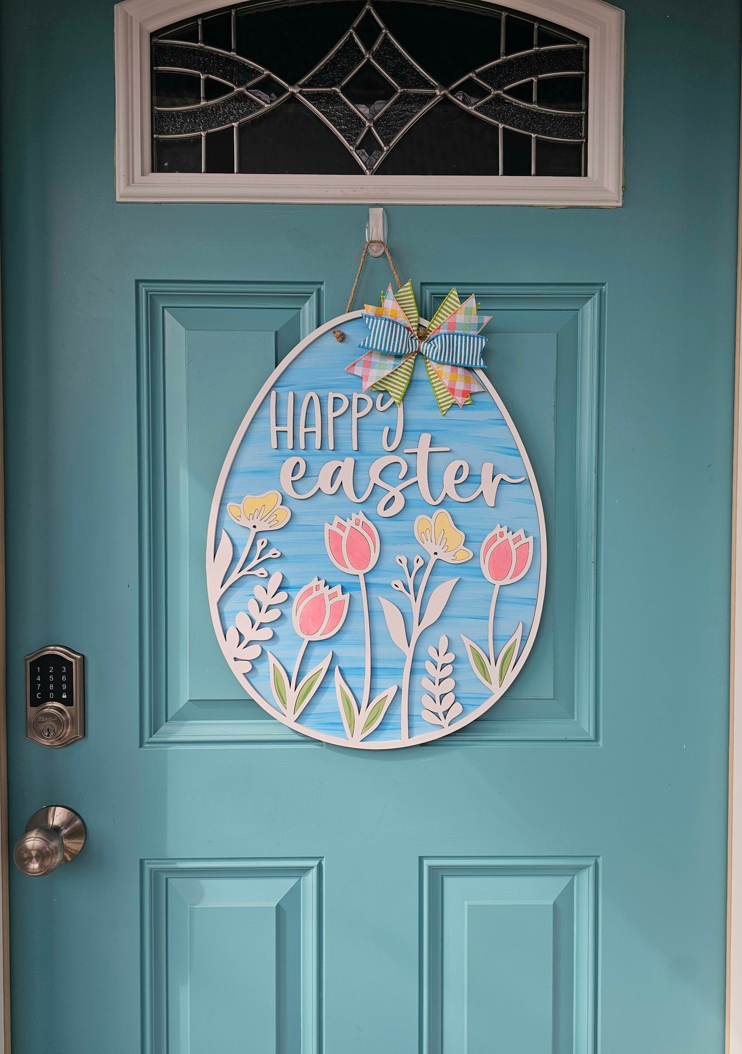 Egg Shaped Floral Door Hanger
