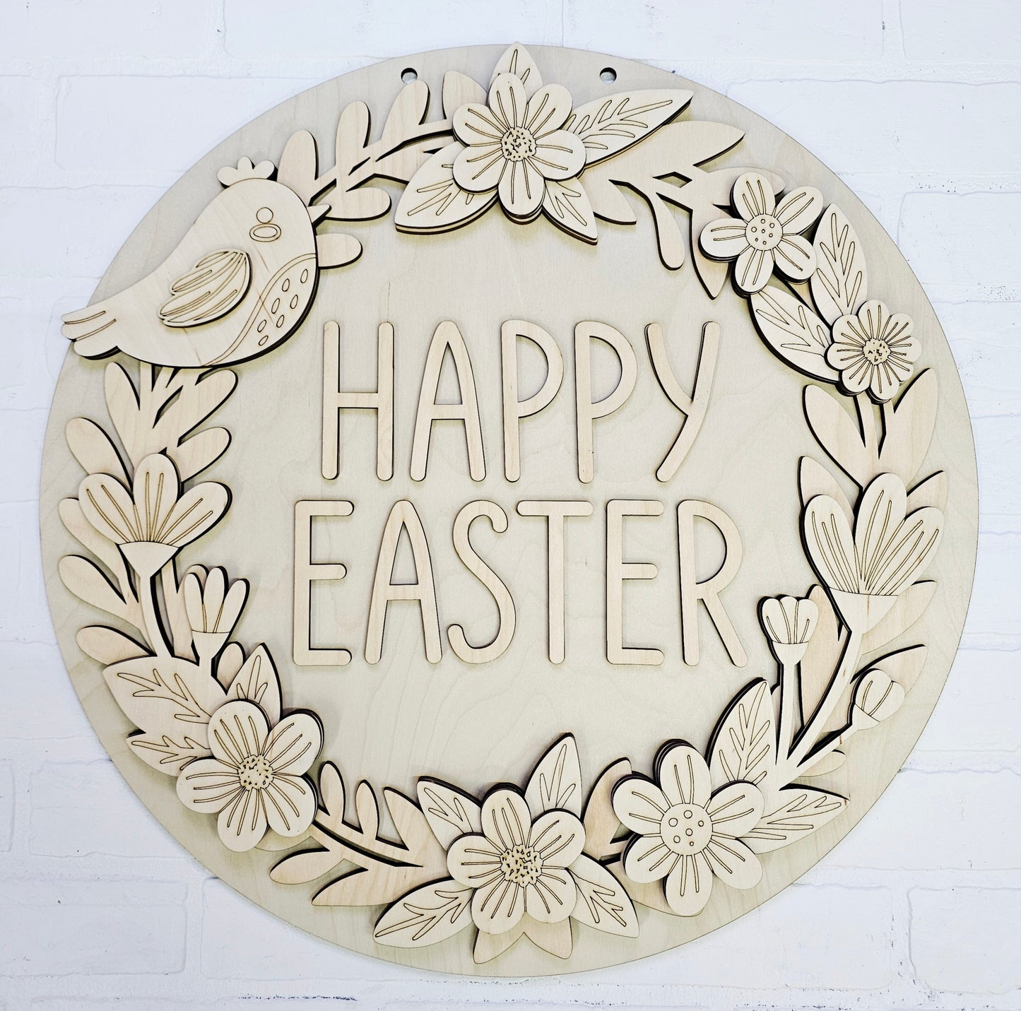 Easter Floral Wreath Door Hanger