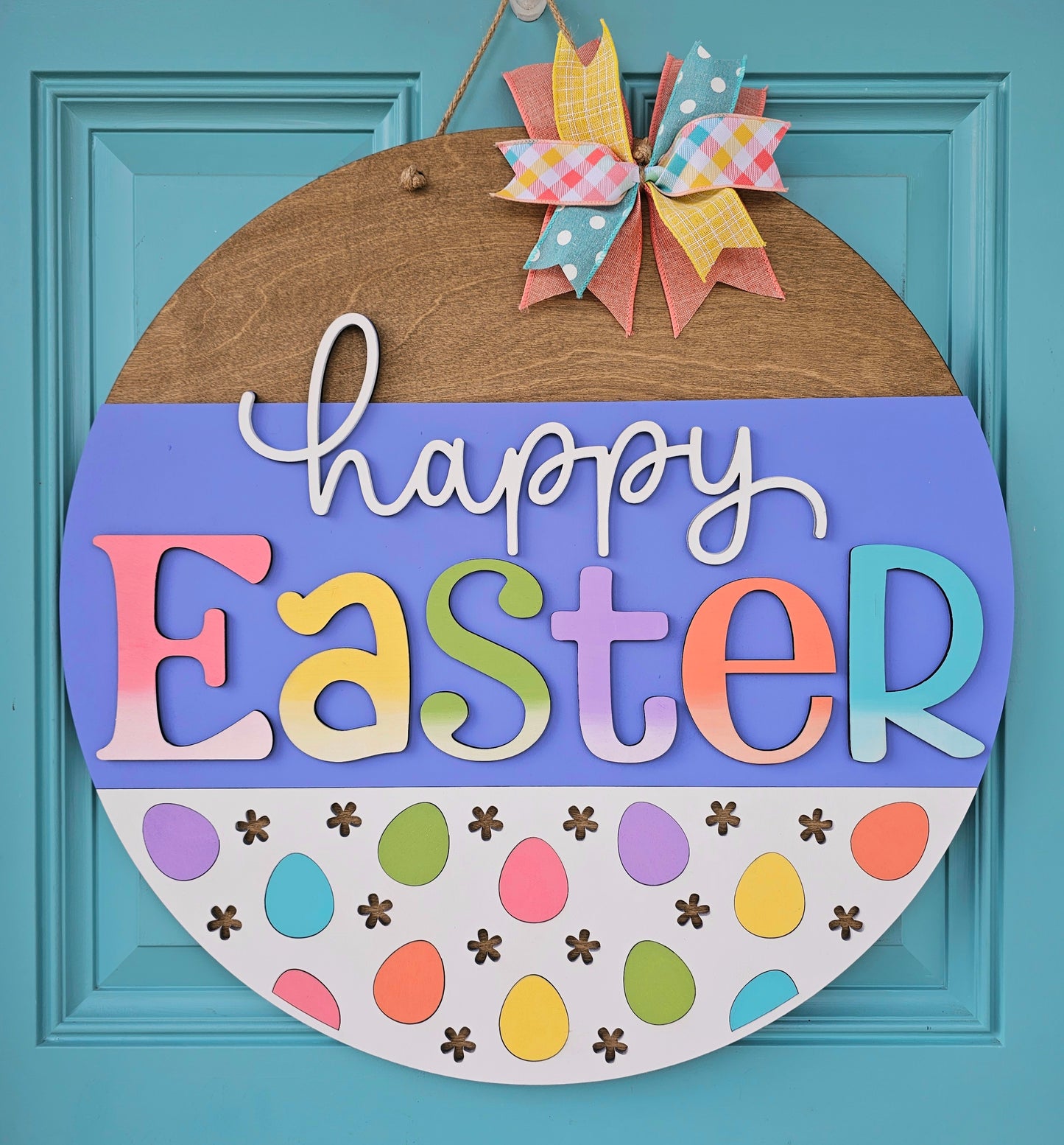 Happy Easter Rainbow Eggs Door Hanger