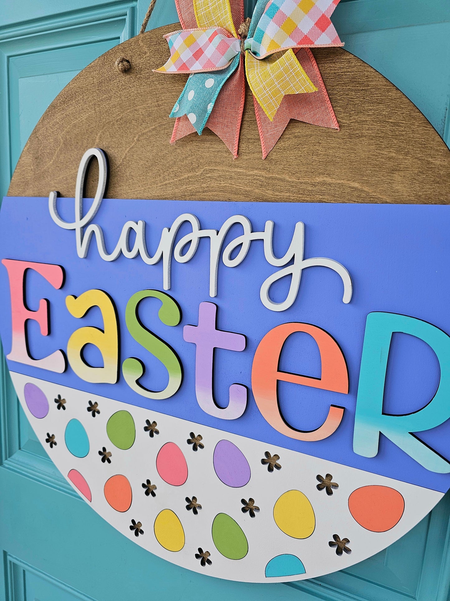 Happy Easter Rainbow Eggs Door Hanger