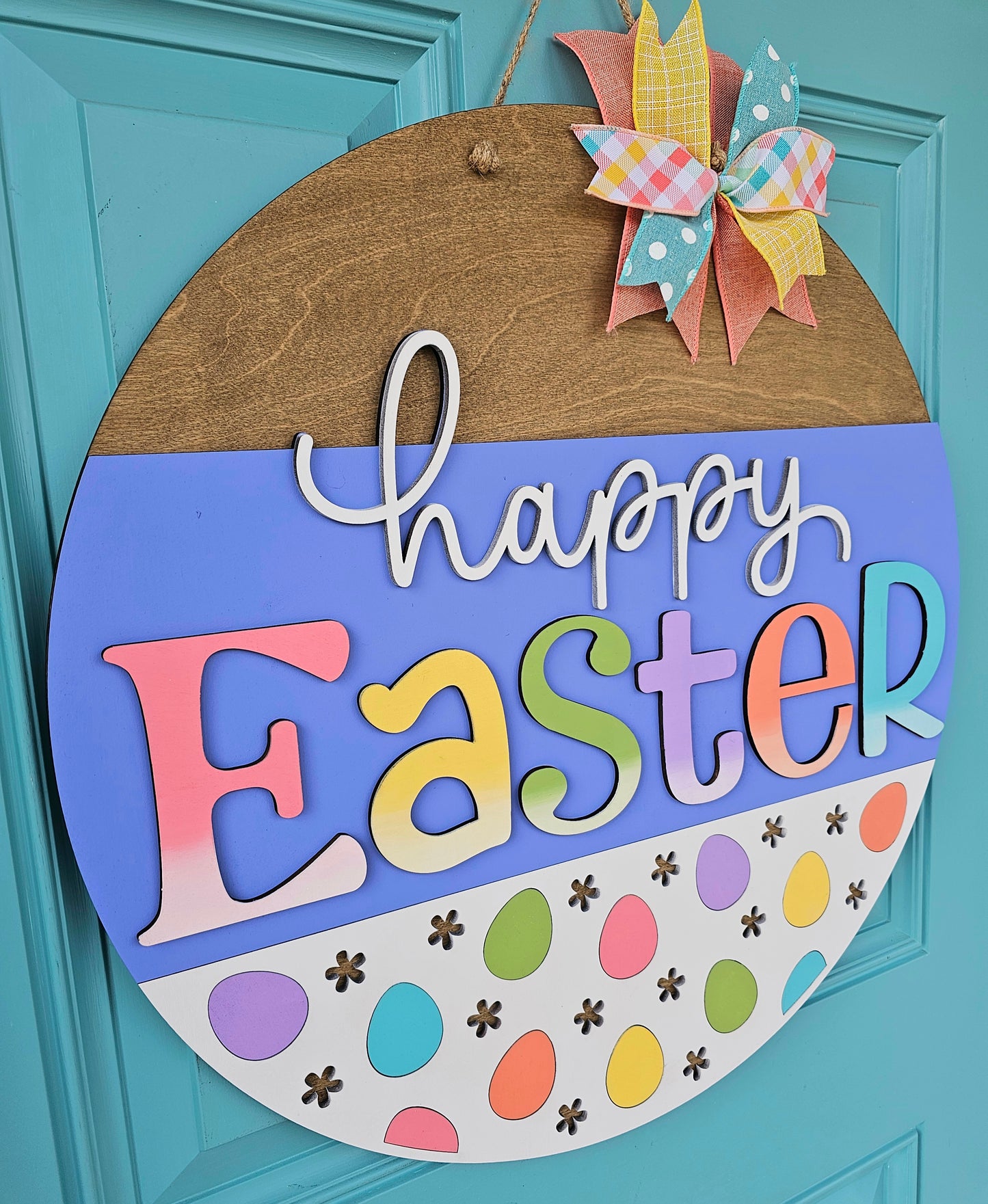 Happy Easter Rainbow Eggs Door Hanger