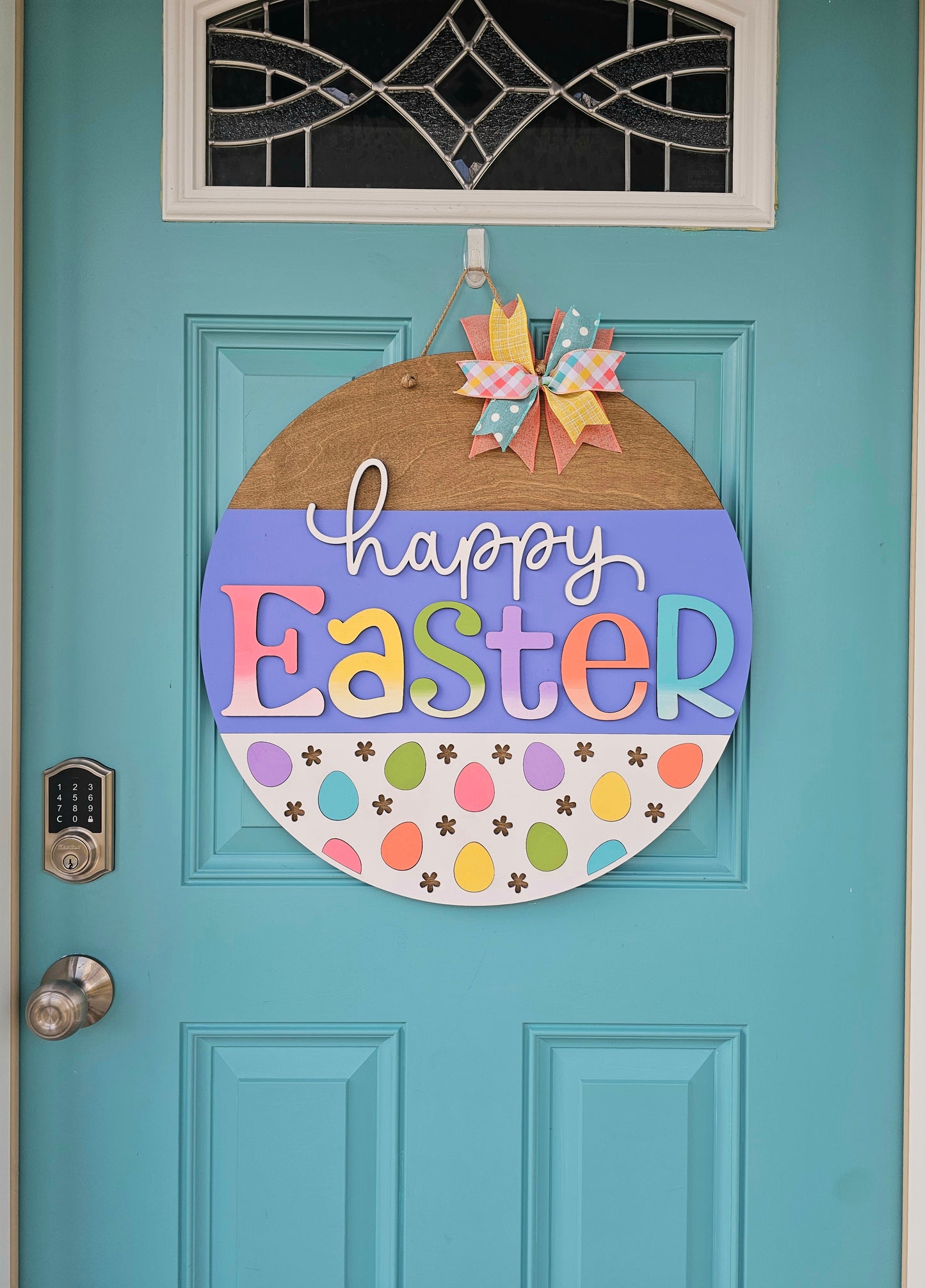 Happy Easter Rainbow Eggs Door Hanger